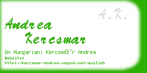 andrea kercsmar business card